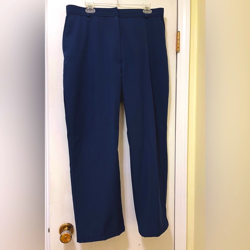 Vintage 70s 80s Wrangler Ladies Petite Navy high rise Pants Trousers 36” waist